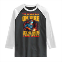 Funny Welding Bigfoot Raglan Shirt Cryptid Welder Sasquatch - Wonder Print Shop