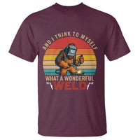 Funny Welding Bigfoot T Shirt And I Think To Myself What A Wonderful Weld - Wonder Print Shop