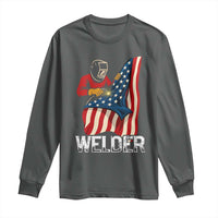 Welder Patriotic American Flag Long Sleeve Shirt - Wonder Print Shop