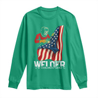 Welder Patriotic American Flag Long Sleeve Shirt - Wonder Print Shop
