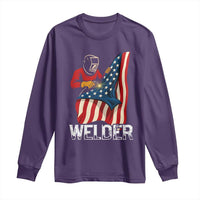 Welder Patriotic American Flag Long Sleeve Shirt - Wonder Print Shop