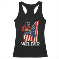 Welder Patriotic American Flag Racerback Tank Top - Wonder Print Shop
