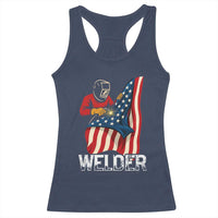 Welder Patriotic American Flag Racerback Tank Top - Wonder Print Shop