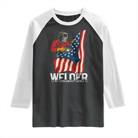Welder Patriotic American Flag Raglan Shirt - Wonder Print Shop