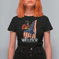 Welder Patriotic American Flag T Shirt For Women - Wonder Print Shop