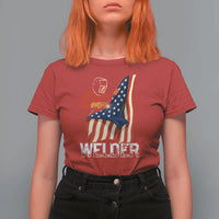 Welder Patriotic American Flag T Shirt For Women - Wonder Print Shop