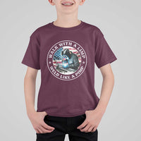 Walk With A Limp Weld Like A Pimp T Shirt For Kid Funny Welding Welder Patriotic American Flag - Wonder Print Shop