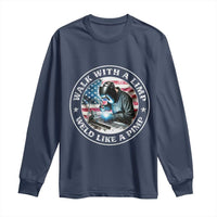 Walk With A Limp Weld Like A Pimp Long Sleeve Shirt Funny Welding Welder Patriotic American Flag - Wonder Print Shop
