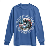 Walk With A Limp Weld Like A Pimp Long Sleeve Shirt Funny Welding Welder Patriotic American Flag - Wonder Print Shop