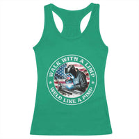 Walk With A Limp Weld Like A Pimp Racerback Tank Top Funny Welding Welder Patriotic American Flag - Wonder Print Shop