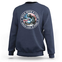 Walk With A Limp Weld Like A Pimp Sweatshirt Funny Welding Welder Patriotic American Flag - Wonder Print Shop