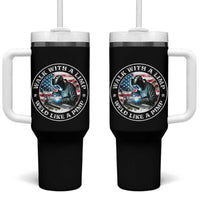 Walk With A Limp Weld Like A Pimp Tumbler With Handle Funny Welding Welder Patriotic American Flag - Wonder Print Shop