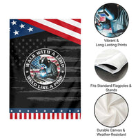 Walk With A Limp Weld Like A Pimp Garden Flag Funny Welding Welder Patriotic American Flag