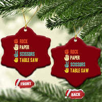 Funny Woodworker Ceramic Ornament Rock Paper Scissors Table Saw - Wonder Print Shop