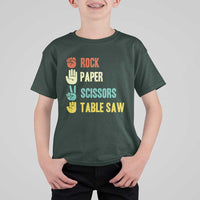 Funny Woodworker T Shirt For Kid Rock Paper Scissors Table Saw - Wonder Print Shop