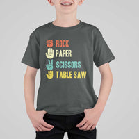 Funny Woodworker T Shirt For Kid Rock Paper Scissors Table Saw - Wonder Print Shop