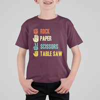 Funny Woodworker T Shirt For Kid Rock Paper Scissors Table Saw - Wonder Print Shop