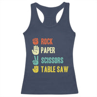 Funny Woodworker Racerback Tank Top Rock Paper Scissors Table Saw - Wonder Print Shop