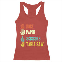 Funny Woodworker Racerback Tank Top Rock Paper Scissors Table Saw - Wonder Print Shop