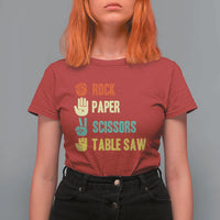 Funny Woodworker T Shirt For Women Rock Paper Scissors Table Saw - Wonder Print Shop