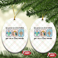 Nativity Scene Christian Christmas Ceramic Ornament Feliz Navidad - Wonder Print Shop