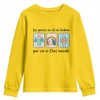 Nativity Scene Christian Christmas Youth Sweatshirt Feliz Navidad - Wonder Print Shop
