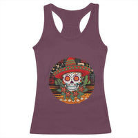 Sugar Skull Mexican Christmas Racerback Tank Top - Wonder Print Shop