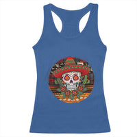 Sugar Skull Mexican Christmas Racerback Tank Top - Wonder Print Shop