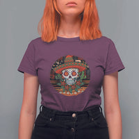 Sugar Skull Mexican Christmas T Shirt For Women - Wonder Print Shop