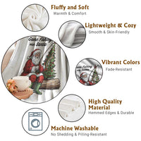 Santa Fishing Chritsmas Throw Blanket Funny Fisherman Xmas - Wonder Print Shop