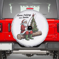 Santa Fishing Chritsmas Spare Tire Cover Funny Fisherman Xmas - Wonder Print Shop