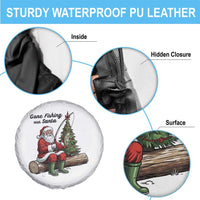 Santa Fishing Chritsmas Spare Tire Cover Funny Fisherman Xmas - Wonder Print Shop