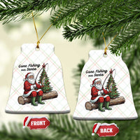 Santa Fishing Chritsmas Ceramic Ornament Funny Fisherman Xmas - Wonder Print Shop