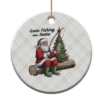 Santa Fishing Chritsmas Ceramic Ornament Funny Fisherman Xmas - Wonder Print Shop