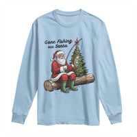 Santa Fishing Chritsmas Long Sleeve Shirt Funny Fisherman Xmas - Wonder Print Shop