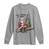Santa Fishing Chritsmas Long Sleeve Shirt Funny Fisherman Xmas - Wonder Print Shop