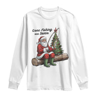Santa Fishing Chritsmas Long Sleeve Shirt Funny Fisherman Xmas - Wonder Print Shop
