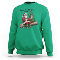 Santa Fishing Chritsmas Sweatshirt Funny Fisherman Xmas - Wonder Print Shop
