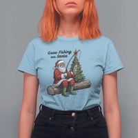 Santa Fishing Chritsmas T Shirt For Women Funny Fisherman Xmas - Wonder Print Shop