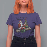 Santa Fishing Chritsmas T Shirt For Women Funny Fisherman Xmas - Wonder Print Shop