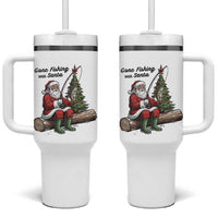 Santa Fishing Chritsmas Tumbler With Handle Funny Fisherman Xmas - Wonder Print Shop