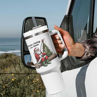 Santa Fishing Chritsmas Tumbler With Handle Funny Fisherman Xmas - Wonder Print Shop