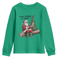 Santa Fishing Chritsmas Youth Sweatshirt Funny Fisherman Xmas - Wonder Print Shop