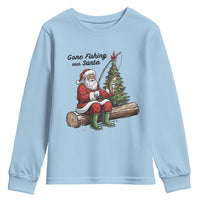 Santa Fishing Chritsmas Youth Sweatshirt Funny Fisherman Xmas - Wonder Print Shop