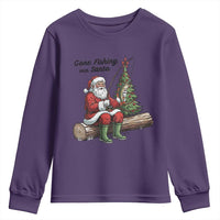 Santa Fishing Chritsmas Youth Sweatshirt Funny Fisherman Xmas - Wonder Print Shop