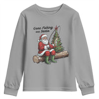 Santa Fishing Chritsmas Youth Sweatshirt Funny Fisherman Xmas - Wonder Print Shop