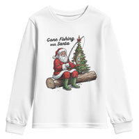 Santa Fishing Chritsmas Youth Sweatshirt Funny Fisherman Xmas - Wonder Print Shop