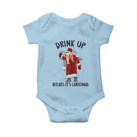 Funny Christmas Wine Baby Onesie Drink Up Bitches It Is Christmas - Wonder Print Shop