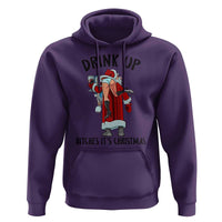 Funny Christmas Wine Hoodie Drink Up Bitches It Is Christmas - Wonder Print Shop