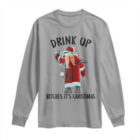 Funny Christmas Wine Long Sleeve Shirt Drink Up Bitches It Is Christmas - Wonder Print Shop